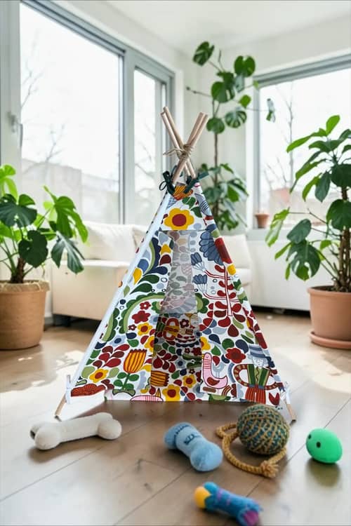 Håndlavet "SpringButiken" tipi med design af Eva Lundgreen
