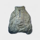 Olive green second-hand dog jacket from SpringButiken, 60–65 cm length, front view