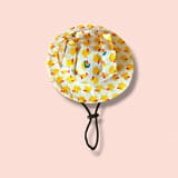 Yellow duck sun hat for small dogs, side view