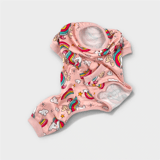 Pink dog pyjamas with unicorn print