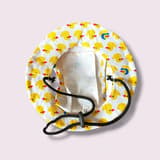 Yellow duck sun hat for small dogs, with details