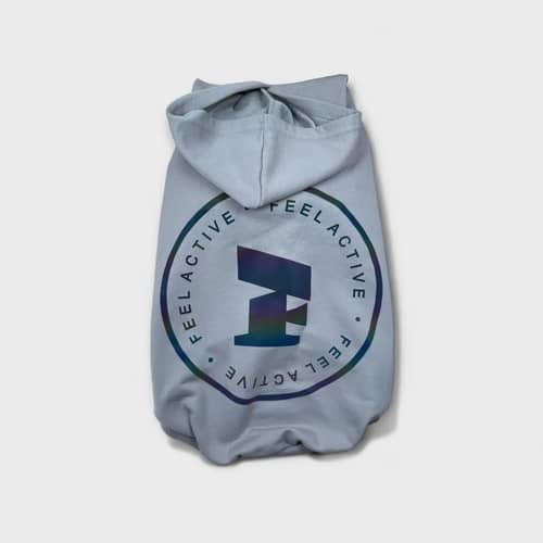 Blå Feel Active Bromma hundhoodie, storlek 50 cm, med huva och dragkedja.