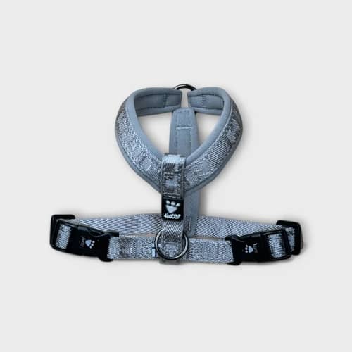 Hurtta Casual hundsele 30-35 cm i ljusgrå-beige färg på en grå bakgrund, mycket bra skick