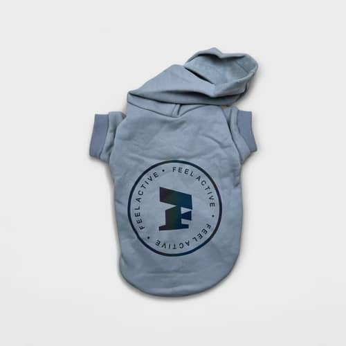 Feel Active Bromma hundhoodie i ljusgrå bomullsblandning, storlek 30 cm, helt ny med etikett