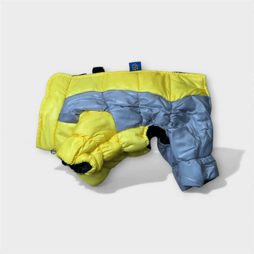 Hund i termisk overall som skyddar mot kyla, med rygglängd 28cm
