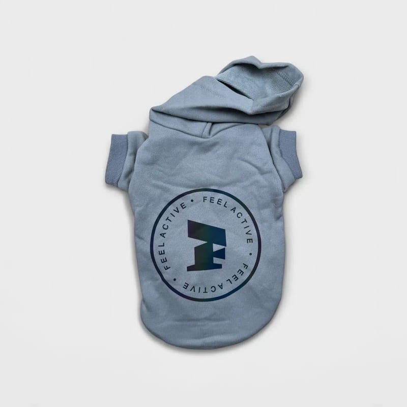 Feel Active Bromma hunde hoodie i lysegrå bomuldsblanding, størrelse 30 cm, helt ny med mærker