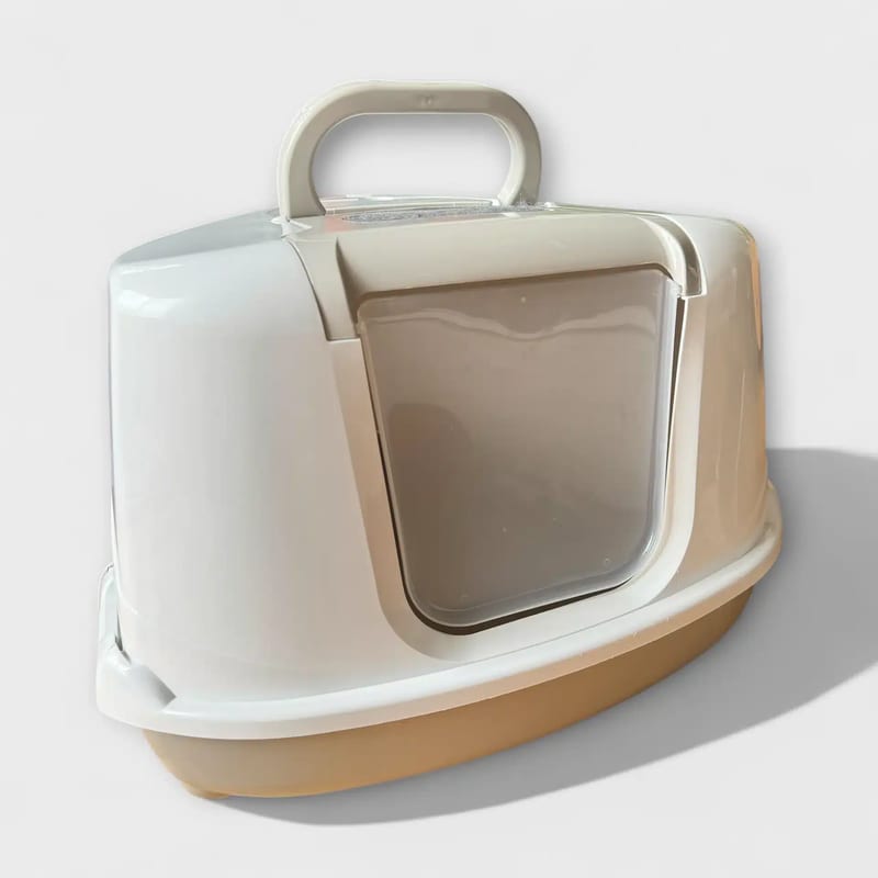 Iglo Flip Corner -hiekkalaatikko beige, avoin etuosa, sopii kissoille